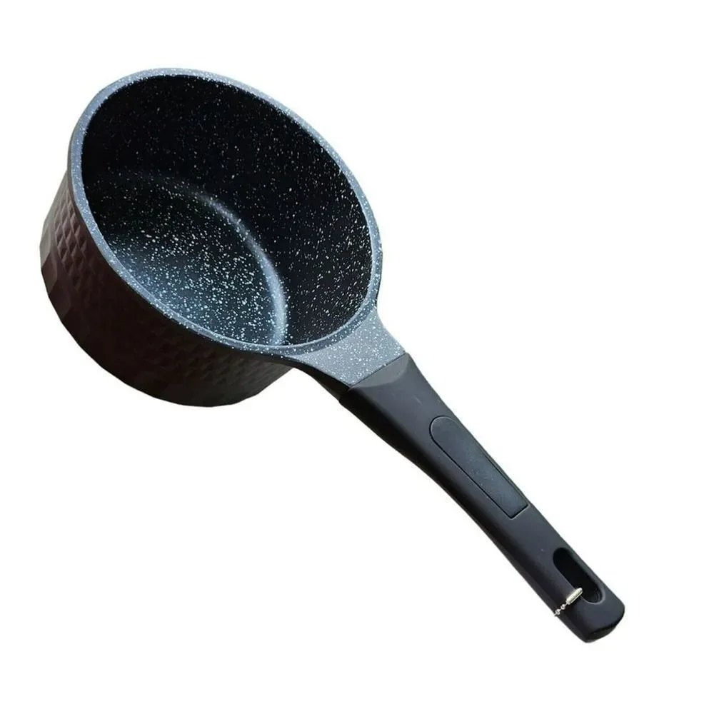 D&W Premium Cookware 7in Saucepan Casserole Nonstick With Glass Lid 1.9QT‎ Black